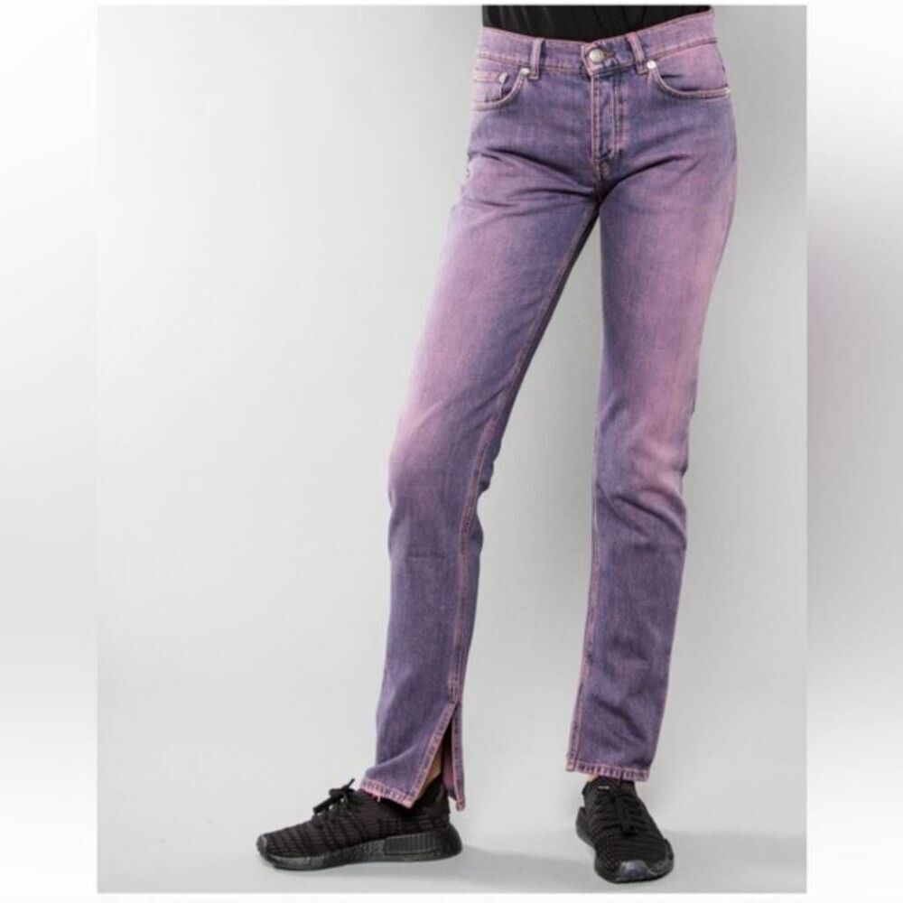 NWT Ganni Straight Leg Pink and Purple Jeans